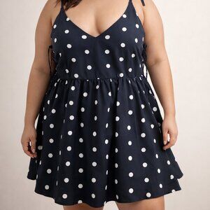 NWT The Occasion by Old Navy Navy Polka Dot Mini Dress Size XXL